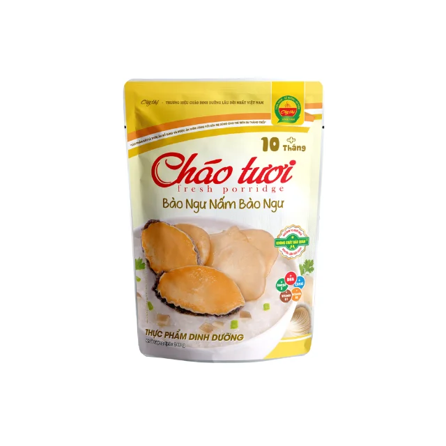 Abalone & Oyster Mushrooms Fresh Porridge Reasonable Price No Added Color Ready To Eat ISO Pack In Bag From Vietnam Manufacturer