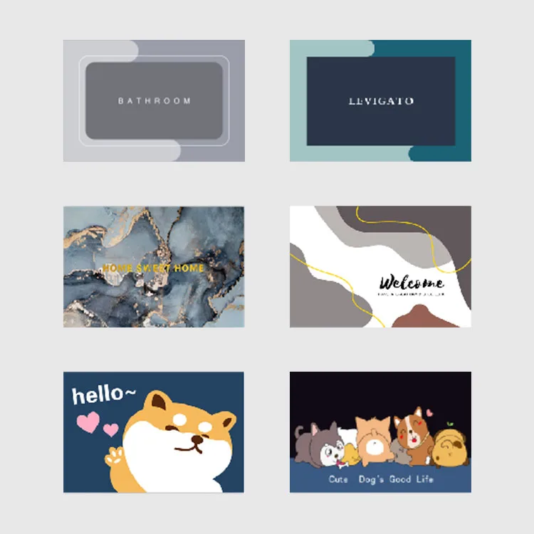 Custom Super Absorbent Rubber Dirt Resistant bathroom mat kitchen inside Foam back PVC Nano Technology Quick Dry Bath Rug mats