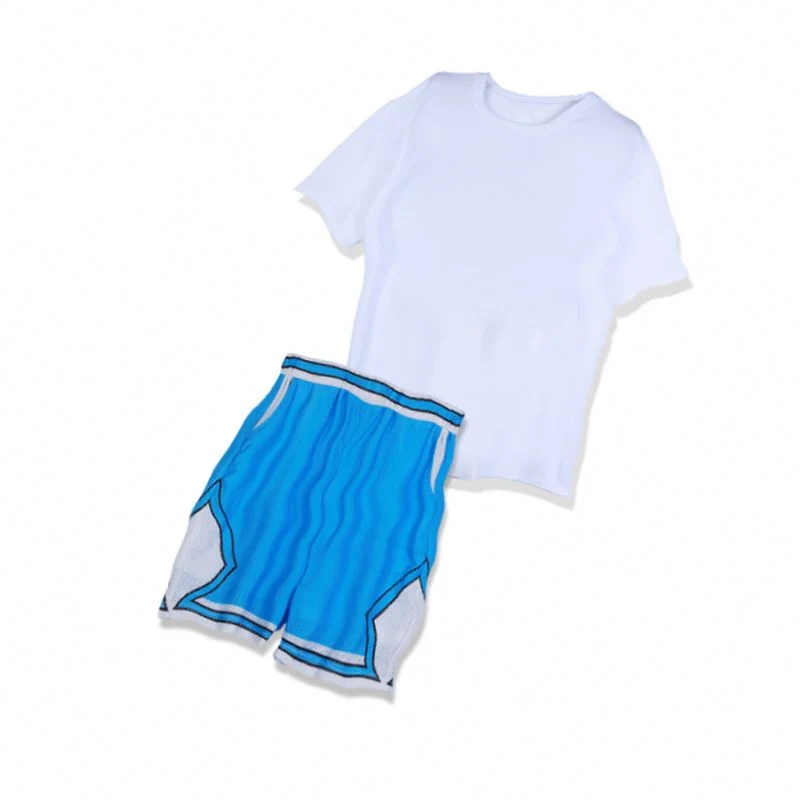 Summer 2024 Popular Jogging Short-Sleeved T-Shirts And Mesh Breathable Basketball Shorts Shorts Set For Men Tracksuit