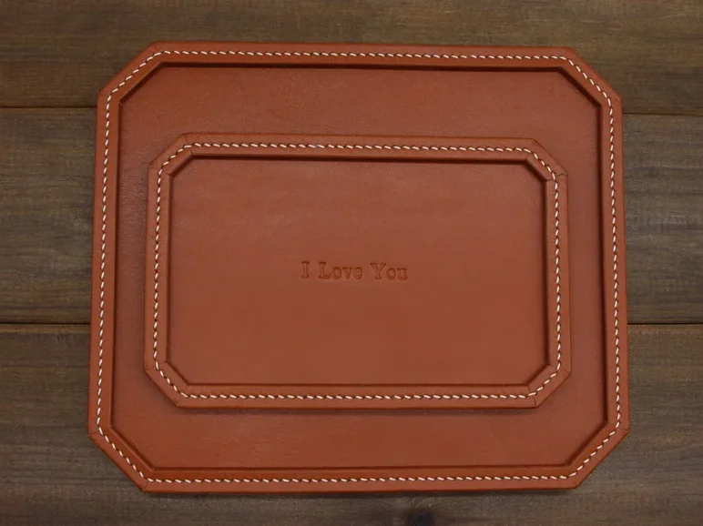 GENUINE Leather custom valet tray personalized new home gift office present and bar decor  anniversary gift for her for him