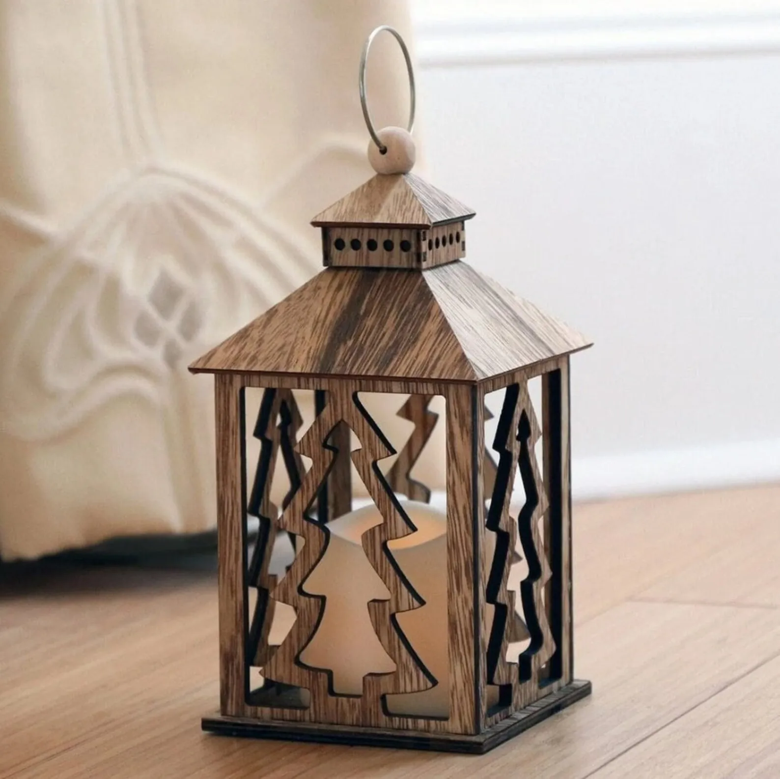 Wooden Christmas Tree Candle Lantern Rustic Lantern Xmas Decoration Christmas Centrepiece Home Decor By WB INC India
