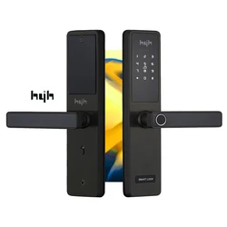 Guangdong-hyh Hardware Blue-tooth Bedroom Best Fingerprint Tuya Wooden Smart Door Lock With TT Hotel System