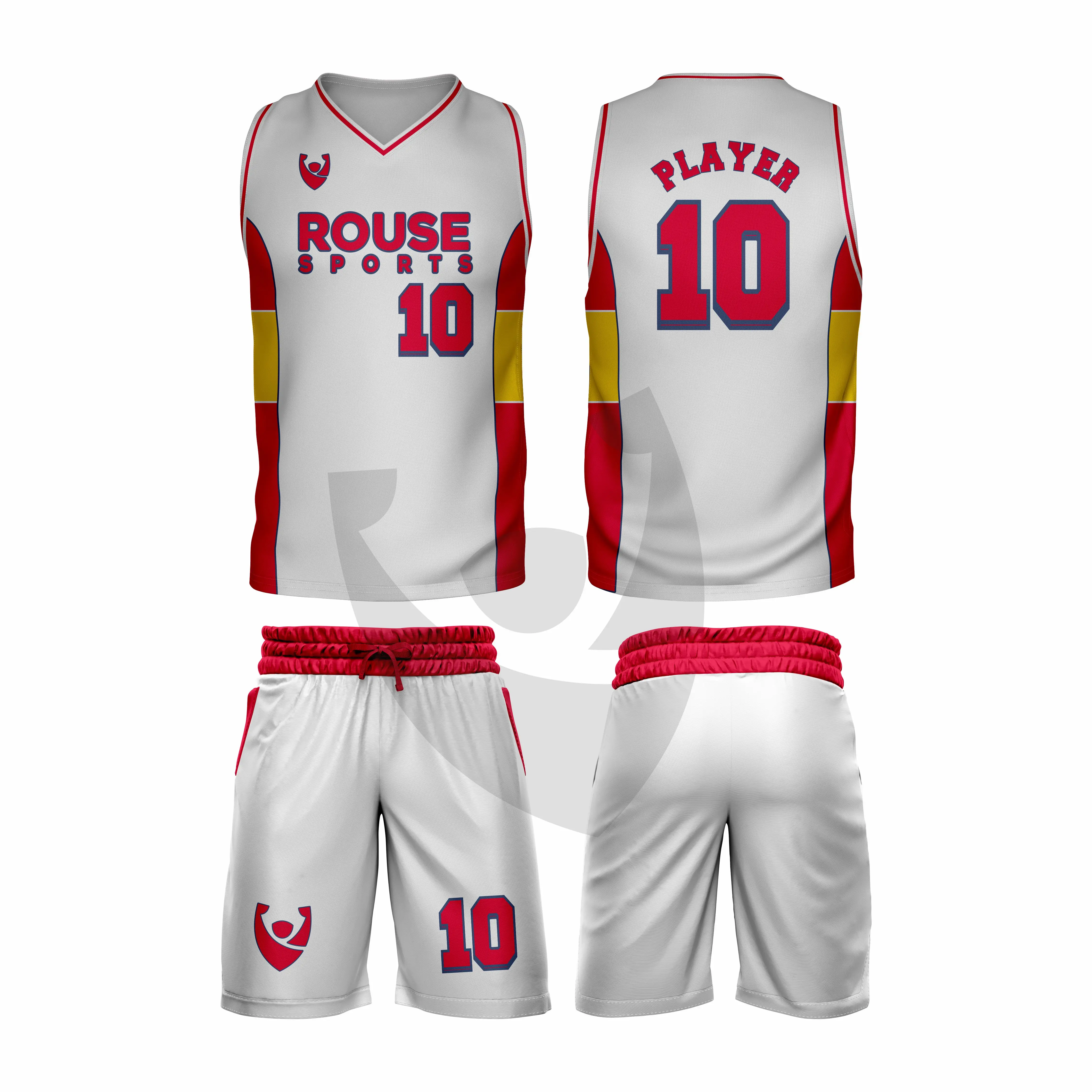 Men Custom Sublimation Basketball Uniforms Tackle Twill Uniform Design red College Basketball Referee Uniform