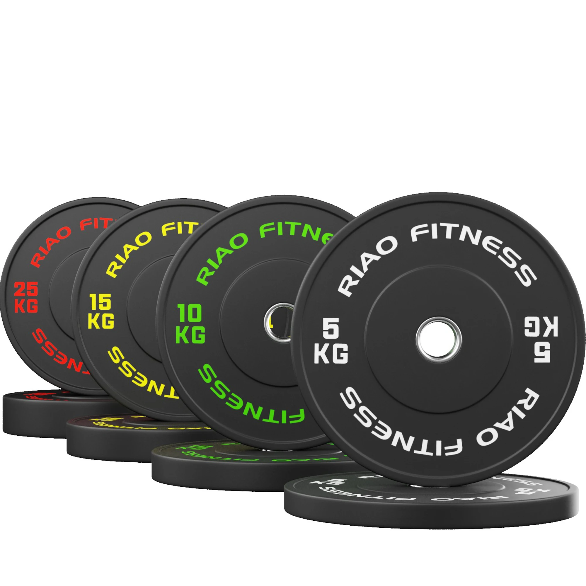 Factory Free Weight 5-25 KG 10-55 LB Color Black Custom Logo Rubber Barbell Bumper Weight Plate
