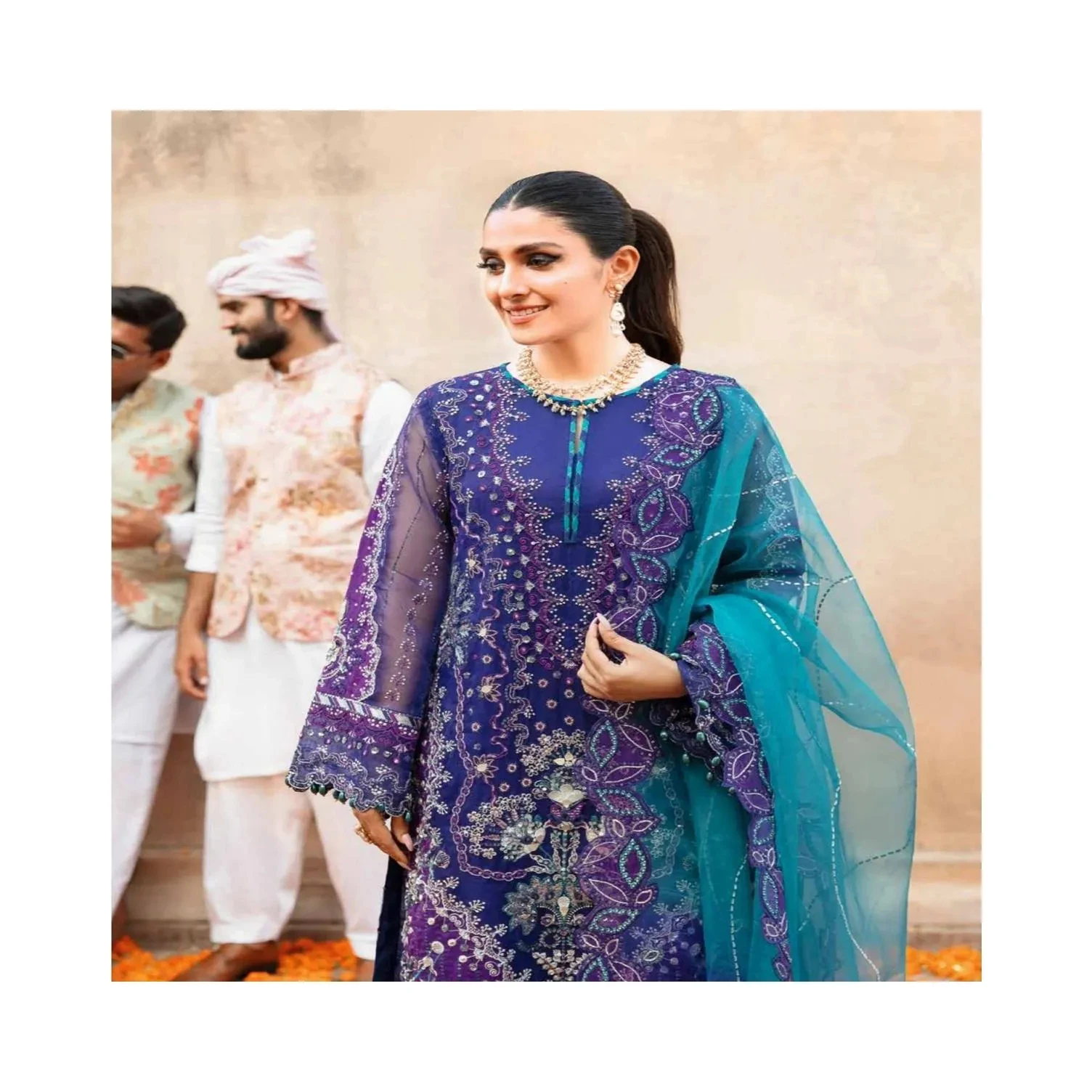 Pakistan and Indian Shalwar Kameez suits Lawn fabric formal wears Creation Lawn 3 piece suits Party-Wedding Wear for women