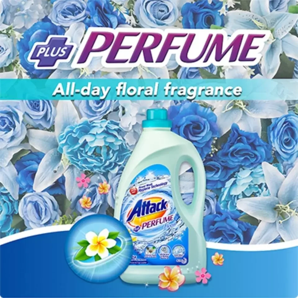 Competitive Price High Foam Perfume Floral 3.6kg Bottle Attack Laundry Liquid Detergent For Front & Top Loader from Malaysia