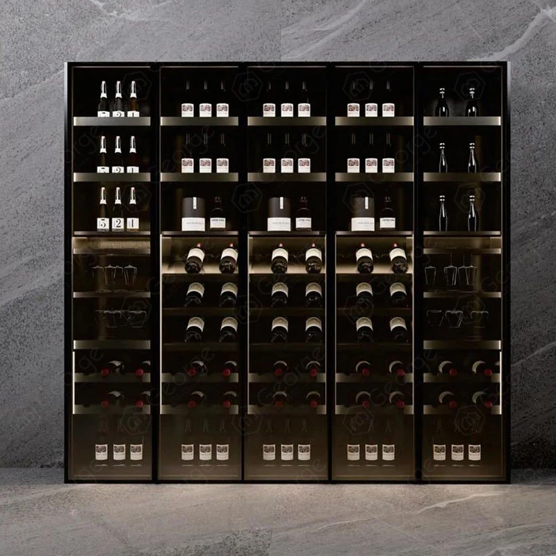 Luxury Wine Cellar Cooler Built-In Gold Wine Refrigerators Cooler for Hotel /Bar with constant temperature system
