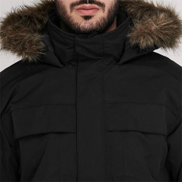 Newest Custom Design Long Sleeves Full Zip Fastening Faux Fur Trimmed Hooded Parka Jacket