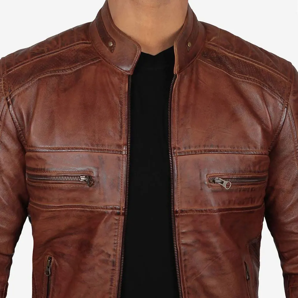 Different Colors Available In Best Selling Price Leather Men Jacket Outdoor Use Leather Jacket USA 2024