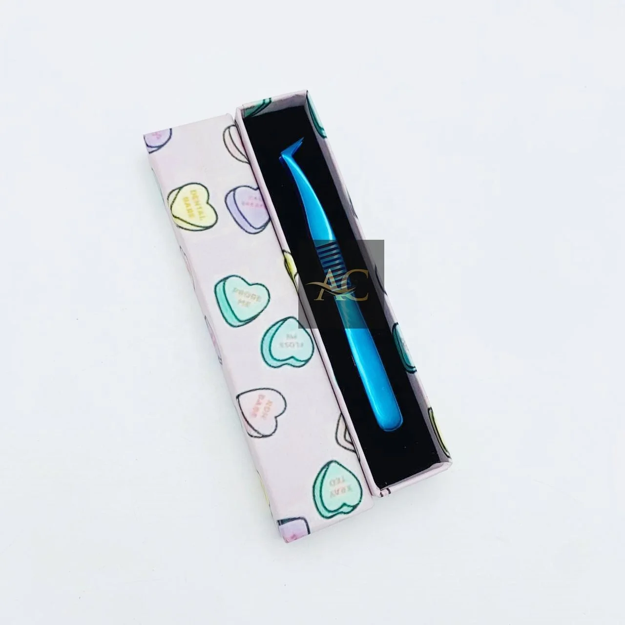 Plasma Blue L Type Russian Volume Boot Tweezers Wholesale Stainless Steel Dumont Tweezers For Eyelash Extension Customized Logo