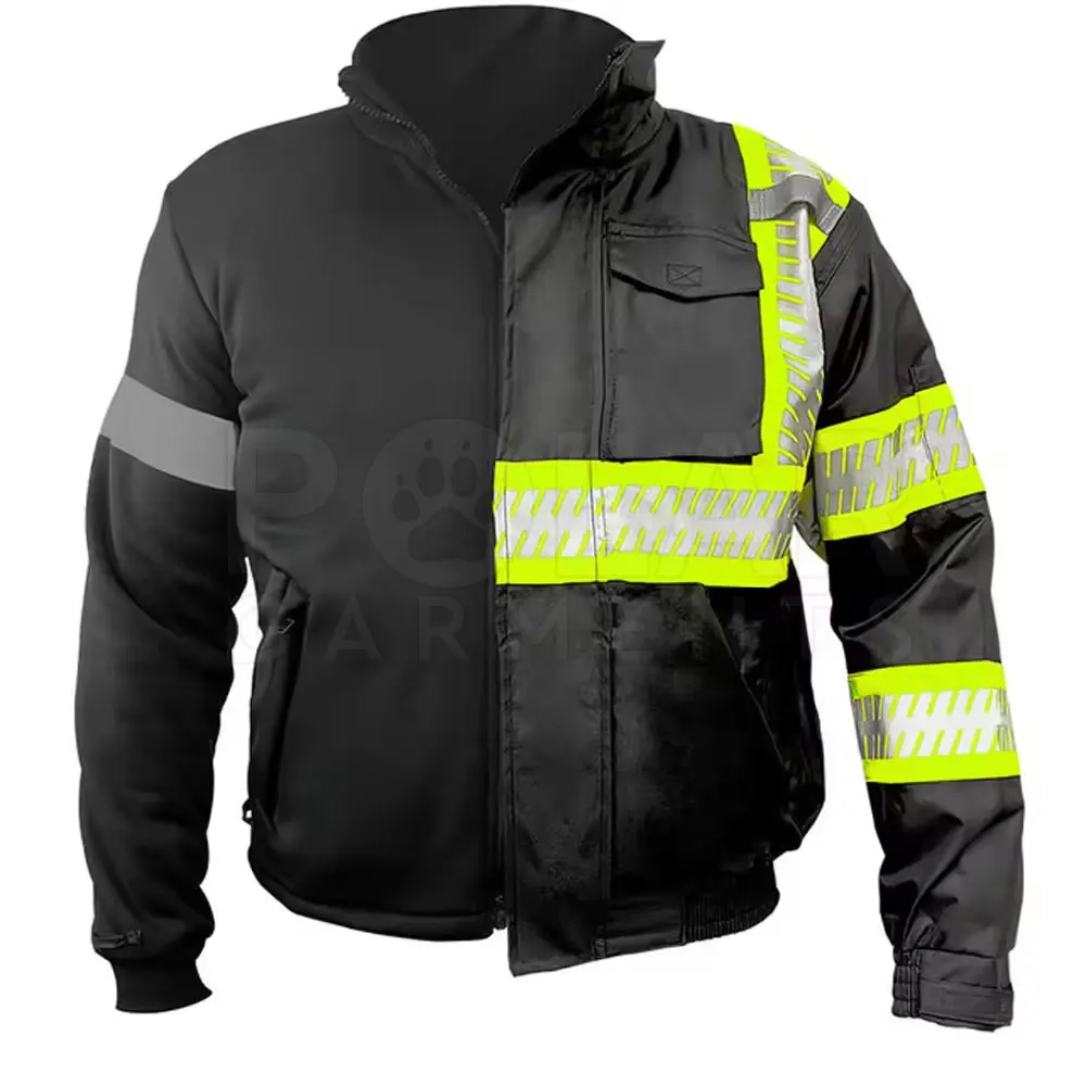 Hi Vis с логотипом куртки для продажи хорошего качества на заказ Высокая Видимость полный рукав куртка безопасности желтый