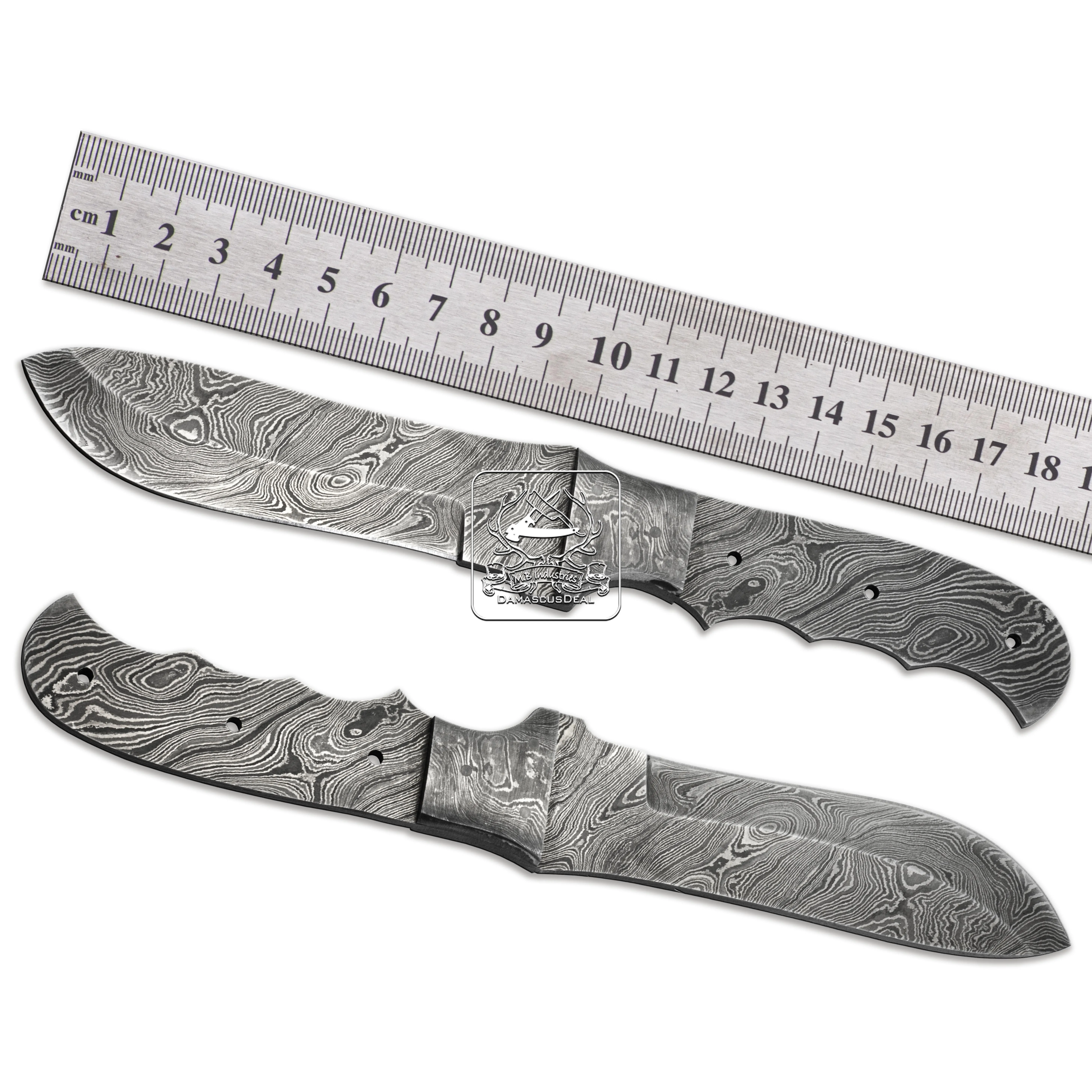 Damascus Steel Knife Blade Blanks DD-BB-1546 Handmade Wholesale Bushcraft Hunting Knife 192 Layers Twist Ladder Raindrop