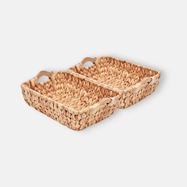 Cheapest Price Seagrass Woven Baskets Elegant Storage Wholesale Rectangular Rattan Wicker Baskets Bamboo Products Home Organizer