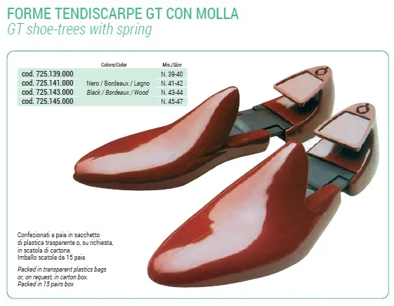 Italian-Made Cedar Wooden Shoe Trees with Spring Essential for Footwear Maintenance Shoe Stretching Function