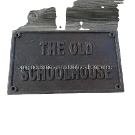 OMG Industries Cast Iron School Sign Plate Door Number Plate Home Creative Personalized Room Number Sign Plate Hotel Door Number