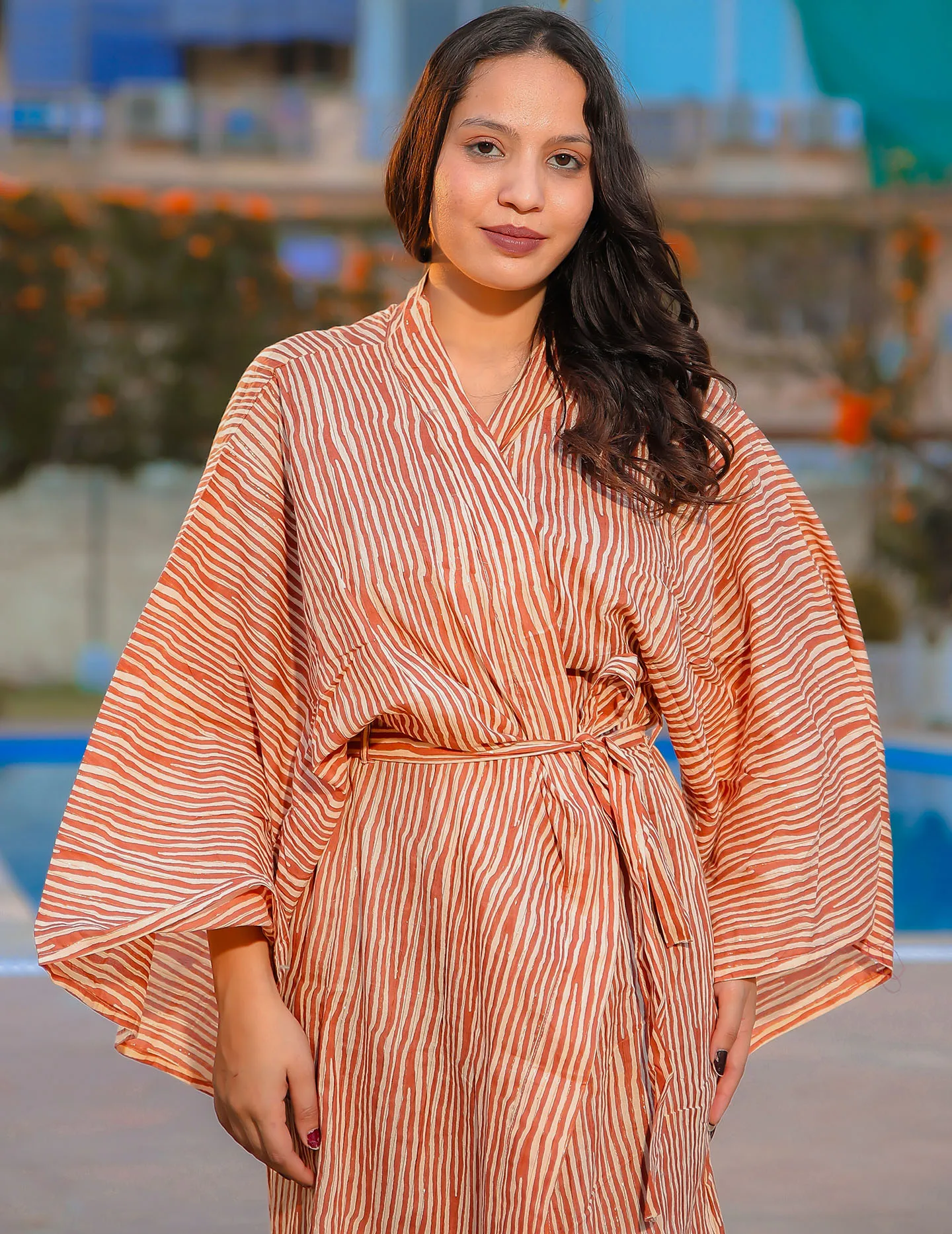 Cotton Collection 2024 Women Kimono Bathrobe Dress Women Sexy Nightwear Gown Dress for Summer Full Sleeve Dresses