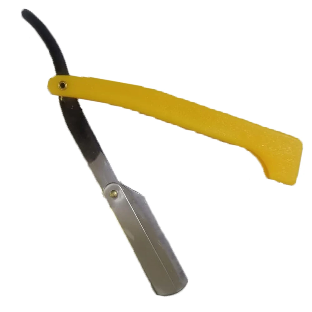 Best  Quality Stainless Steel Barbershop Shaving Disposable Razor With Folding Plastic Handle