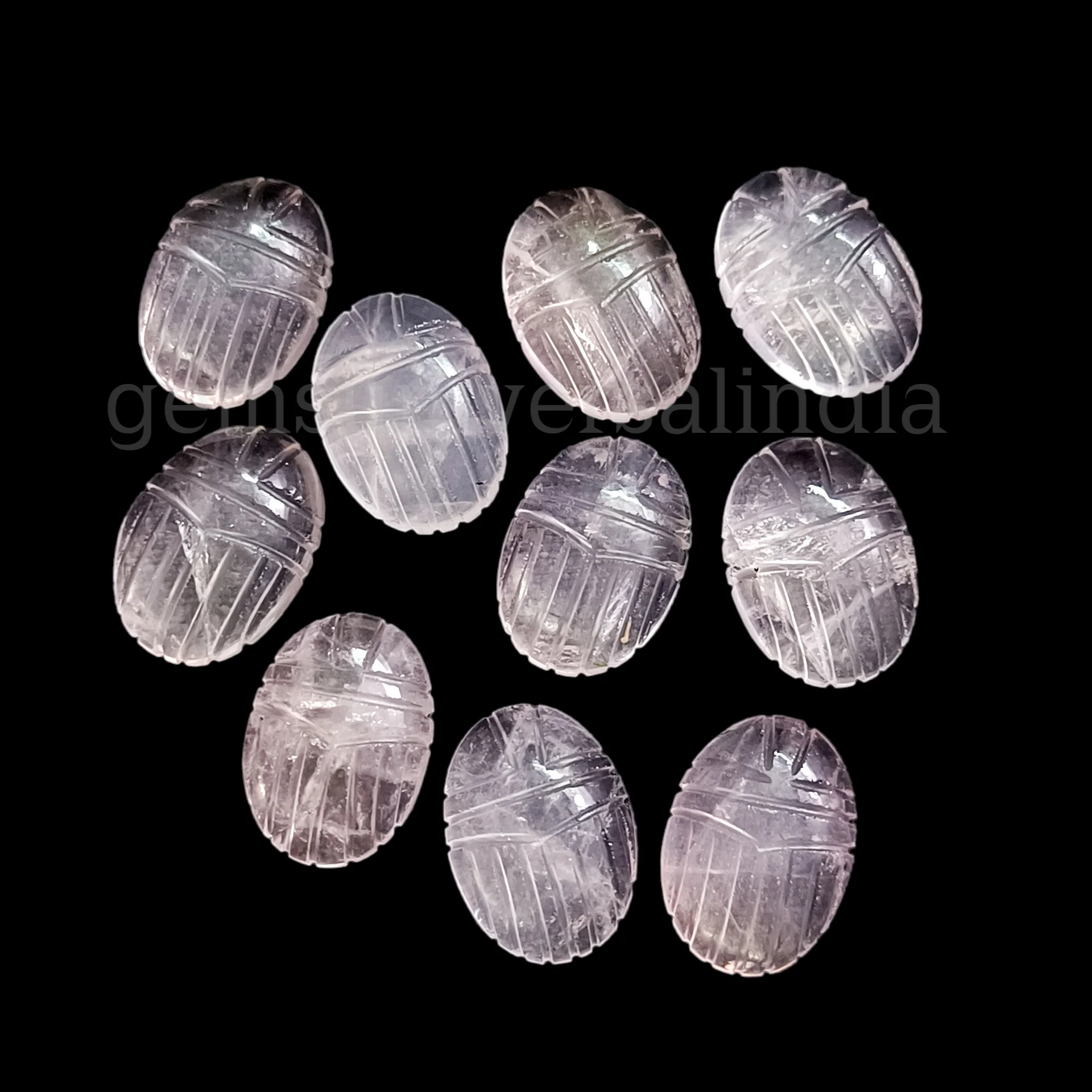Natural Rose Quartz Scarab shape Hand Carved Gemstone Cabochon 18x13mm Rose Quartz Crystal Carving Cabochons for Jewelry Making