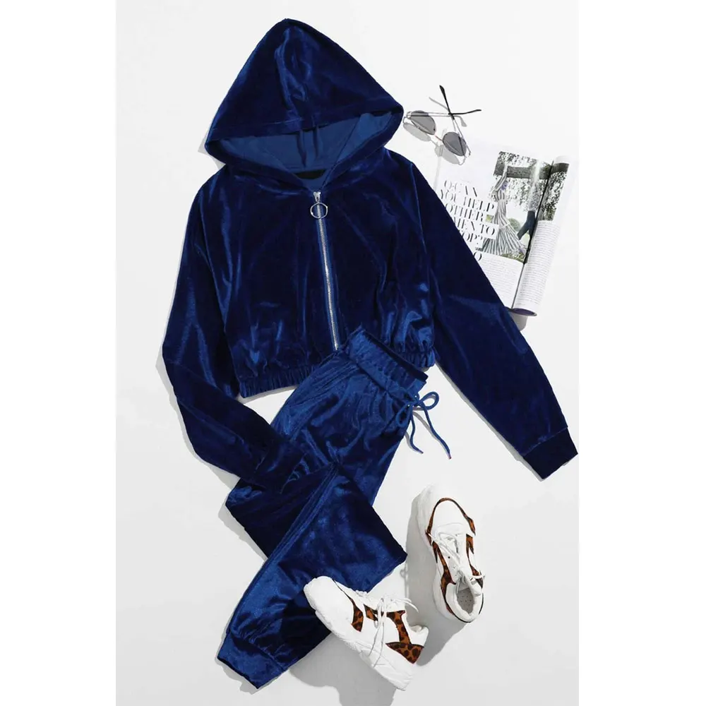 Premium quality Customized Women Tracksuit Casual Fashion Wear Velour Tracksuit For Women at wholesale