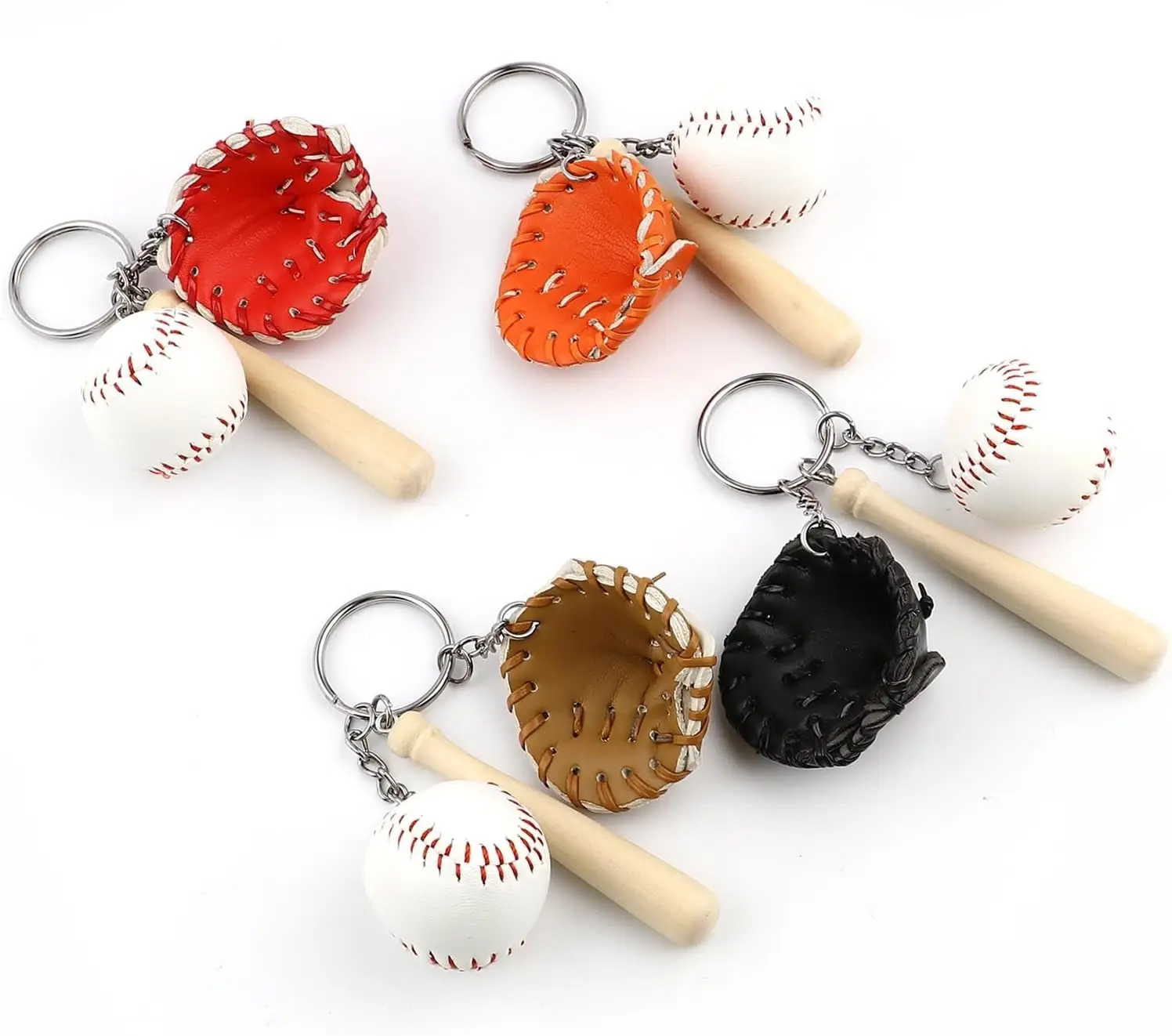 Baseball bat keychain baseball sticks wooden small stick key chains for girls bag  gifts wholesale