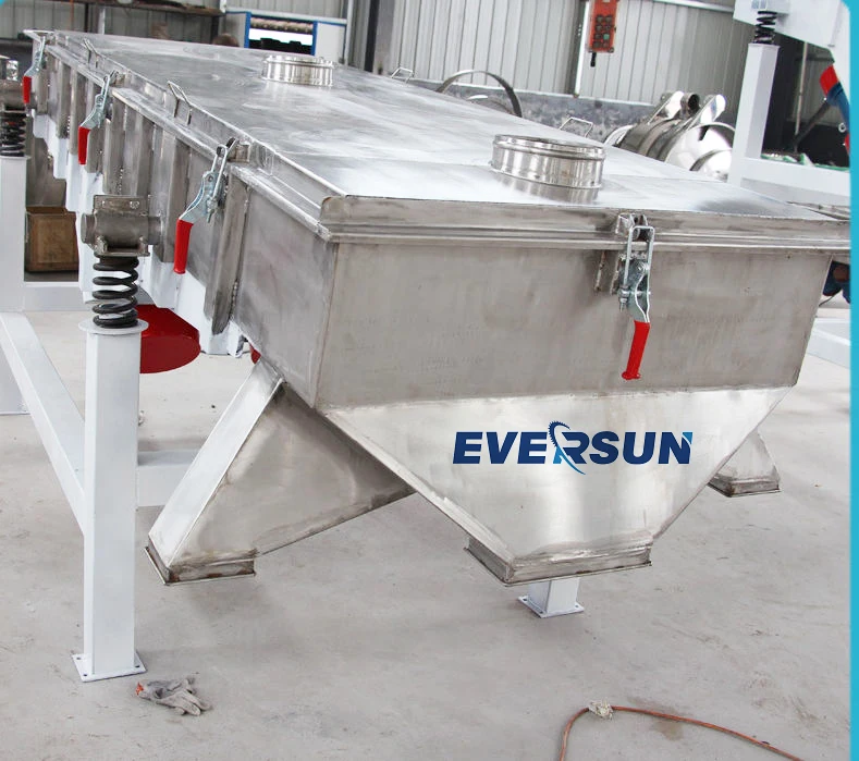 Industrial salt powder particle coarse material screening carbon steel linear screening machine