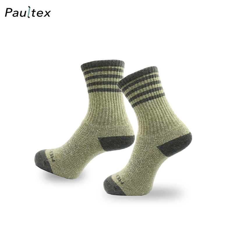 Men Winter Wool Socks Logo with Full Terry Structure