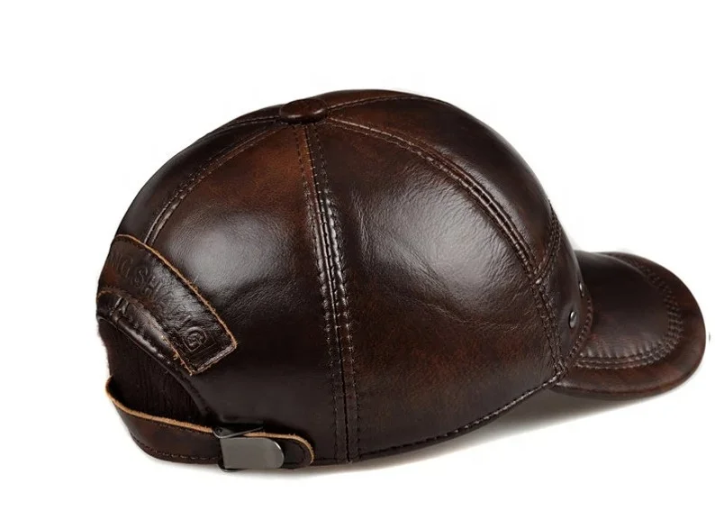 Genuine Leather Wholesale Hot Water Wash Wholesale Genuine Leather Baseball Cap For Men LC-0057