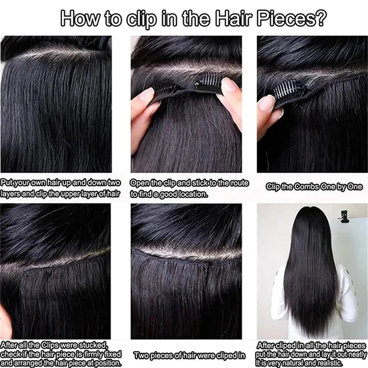 Natural Black Brazilian Body Wave Clip In Human Hair Extensions Curly Remy Virgin Clip in Hair For Black Women