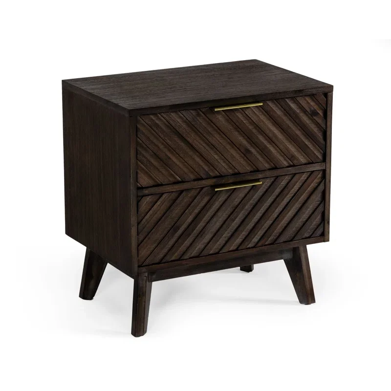 Modern Nightstand solid wood Customized Living Room Rattan Furniture  Drawer End Table Rattan Nightstand bed side with polish 6
