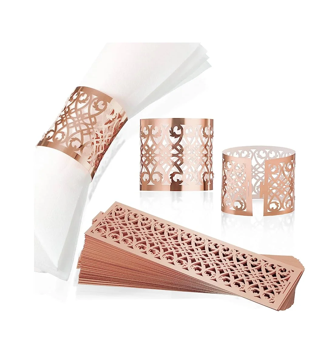 Extremely good Handcrafted Solid Copper Napkin Rings For Dining Table Decoration wholesale Indian Exporter
