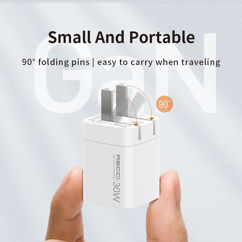 New PD 30W GaN Fast Charger Portable Mobile Phone Charger Classic Wall Charger with Two Ports