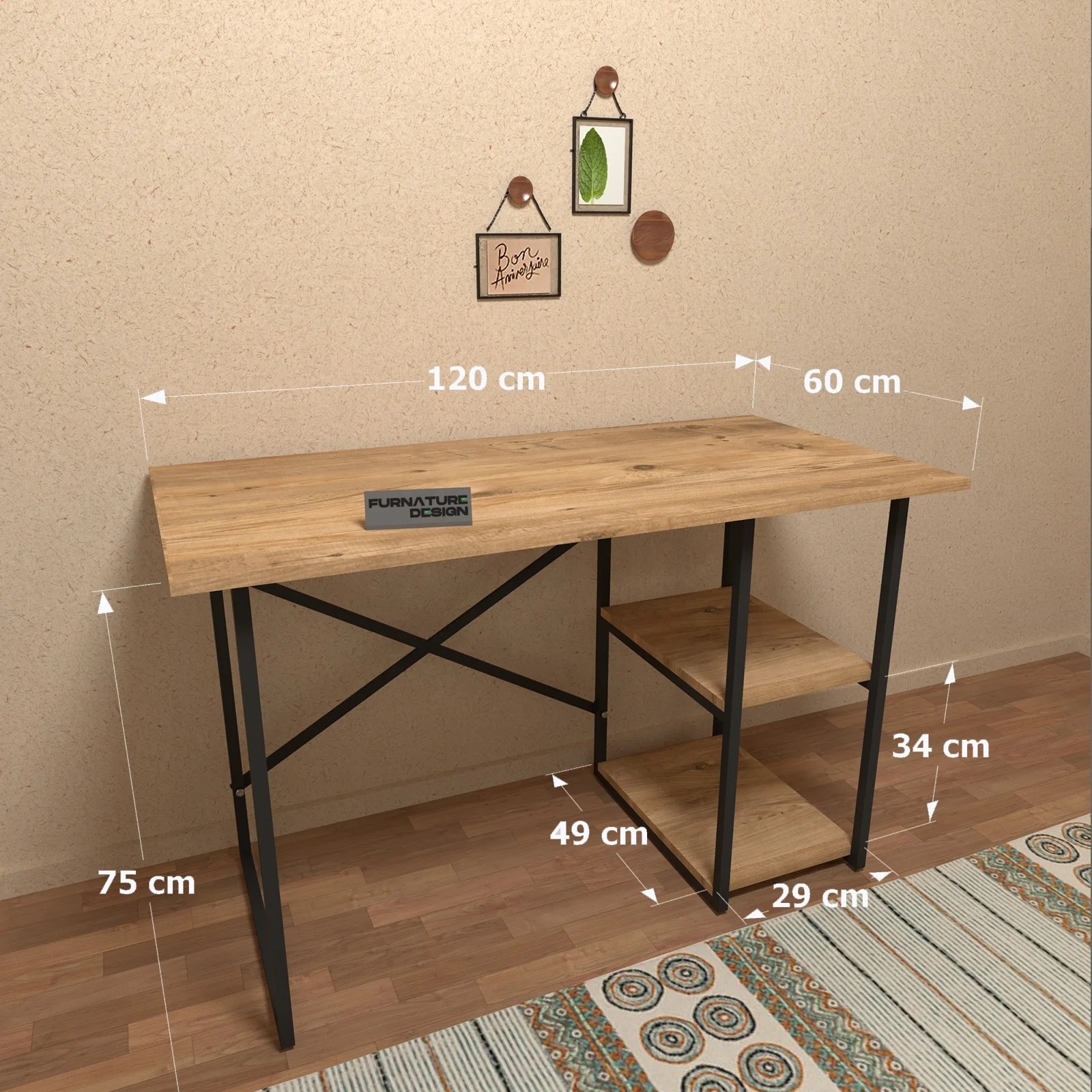 Стол FurnatureDesign для дома и офиса легкая сборка Рабочий стол компьютерный письменный учебный