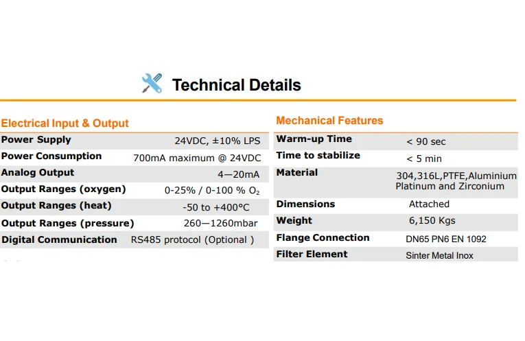 Zirconium Oxide Oxygen Analyzer zirconia analyser For Testing O2 Content In Flue Gas  Zirconia Flue Pipe Oxygen Analyzer
