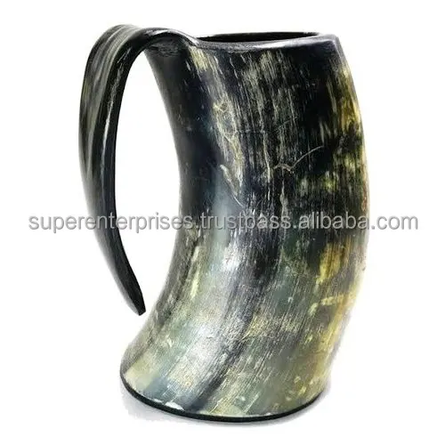 Shiny And Natural Design Horn Mug for Beer Drinking Indoor Decor Unique Material Design Drinking Mug