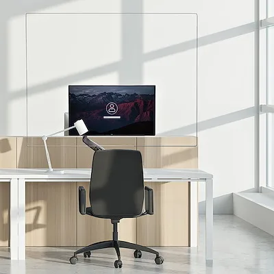 Easy Clean Transparent Safety Cough Shield/Screen Acrylic Shield/Sneeze Guard Protective Barrier for Desk & Office