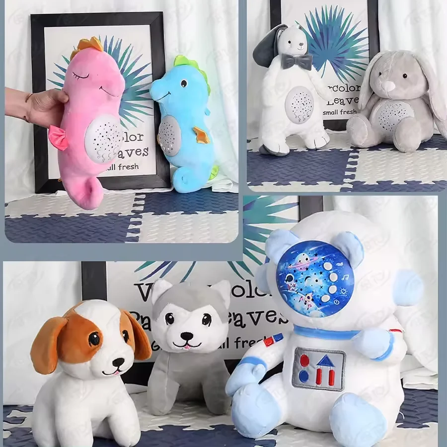 Eco-Friendly Baby Slumber Buddies Cartoon Toy With Projection And Music Sleeping Soothing Toys Bear