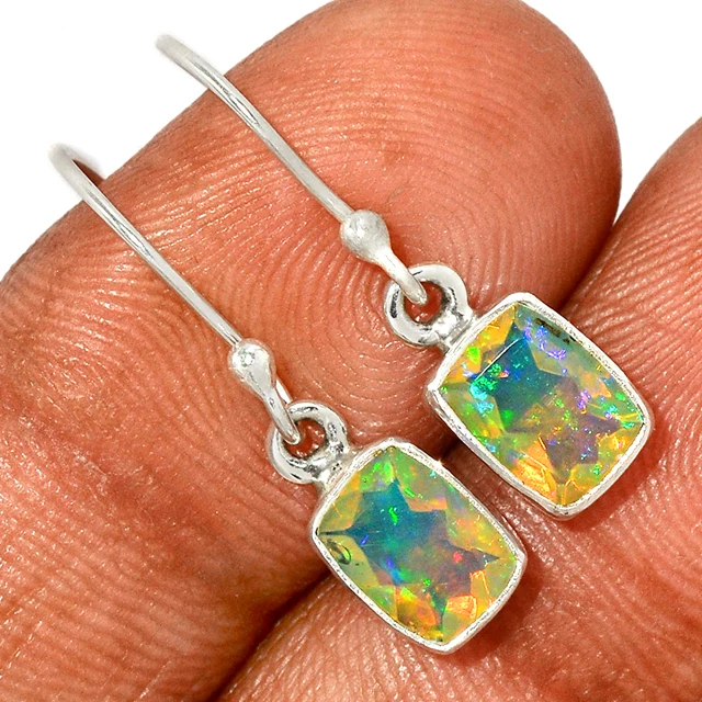 Огненные опаловые драгоценные камни 925 однотонные серьги-гвоздики из стерлингового серебра, серебряные ювелирные изделия-шпильки, окисленные индийские украшения