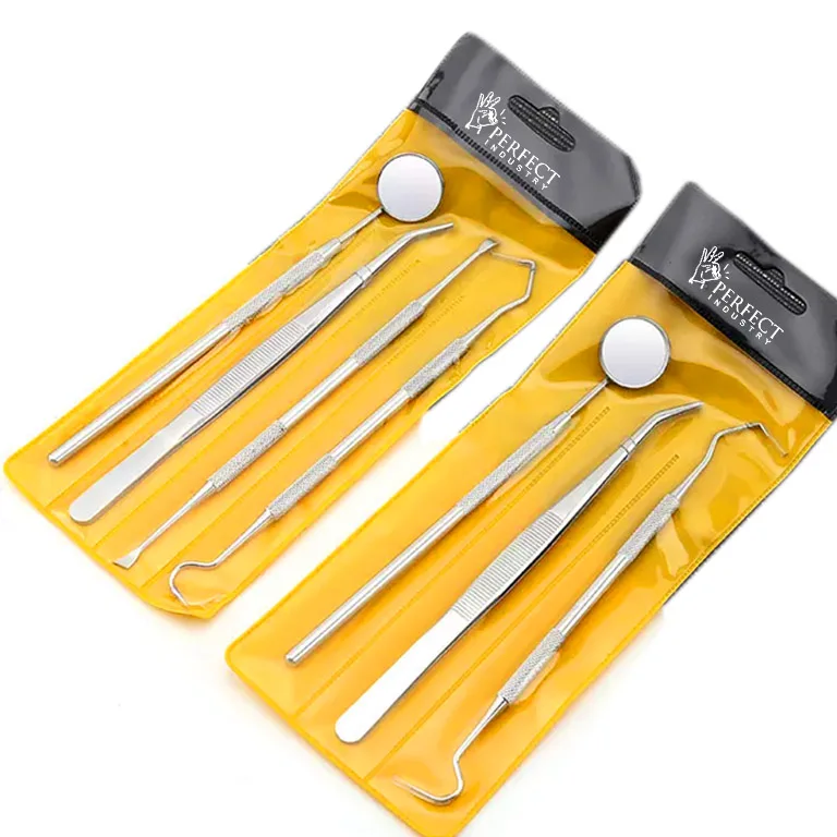 Perfect Industry 4pcs Dental Teeth Cleaning Kit Dentist Floss Plaque Remover Oral Care Tooth Tools / Dental Examination Kit