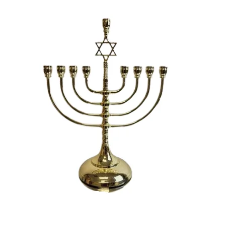 Judaica Candelabrum Branches Menorah Aluminum Metal Candle Holder Modern 7 Seven Branches Menorah Jewish Candlestick
