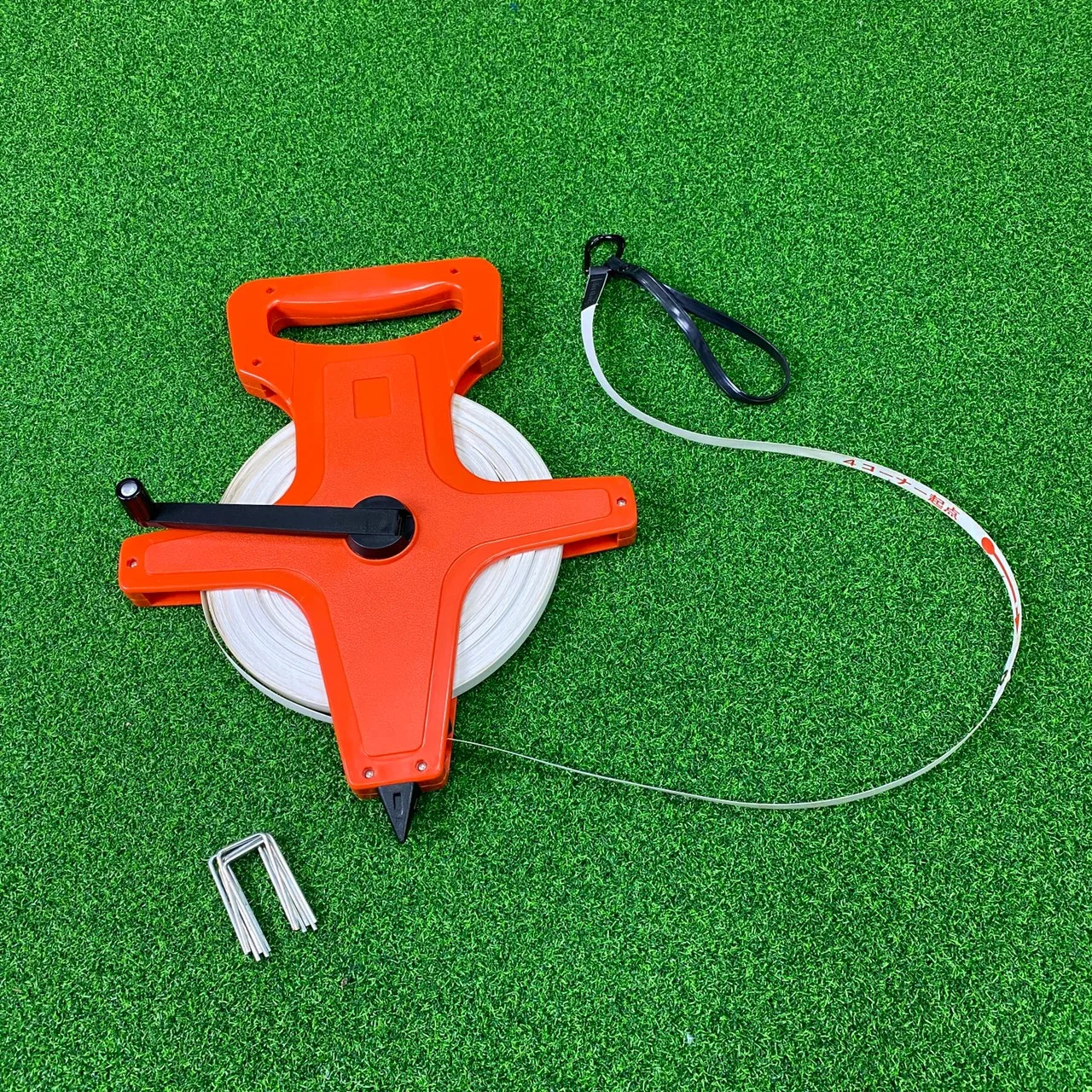 Custom Logo Croquet Gateball Line Tape Reel and Hooks Official Standard Size Outdoor Print Pattern