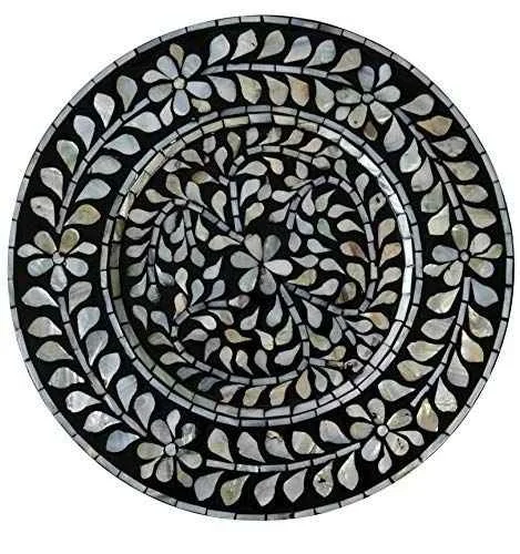 Black Color Durable and Stylish Style Safe For Tableware Mother of Pearl Dish Plate for Elegant Dinning Table Plate