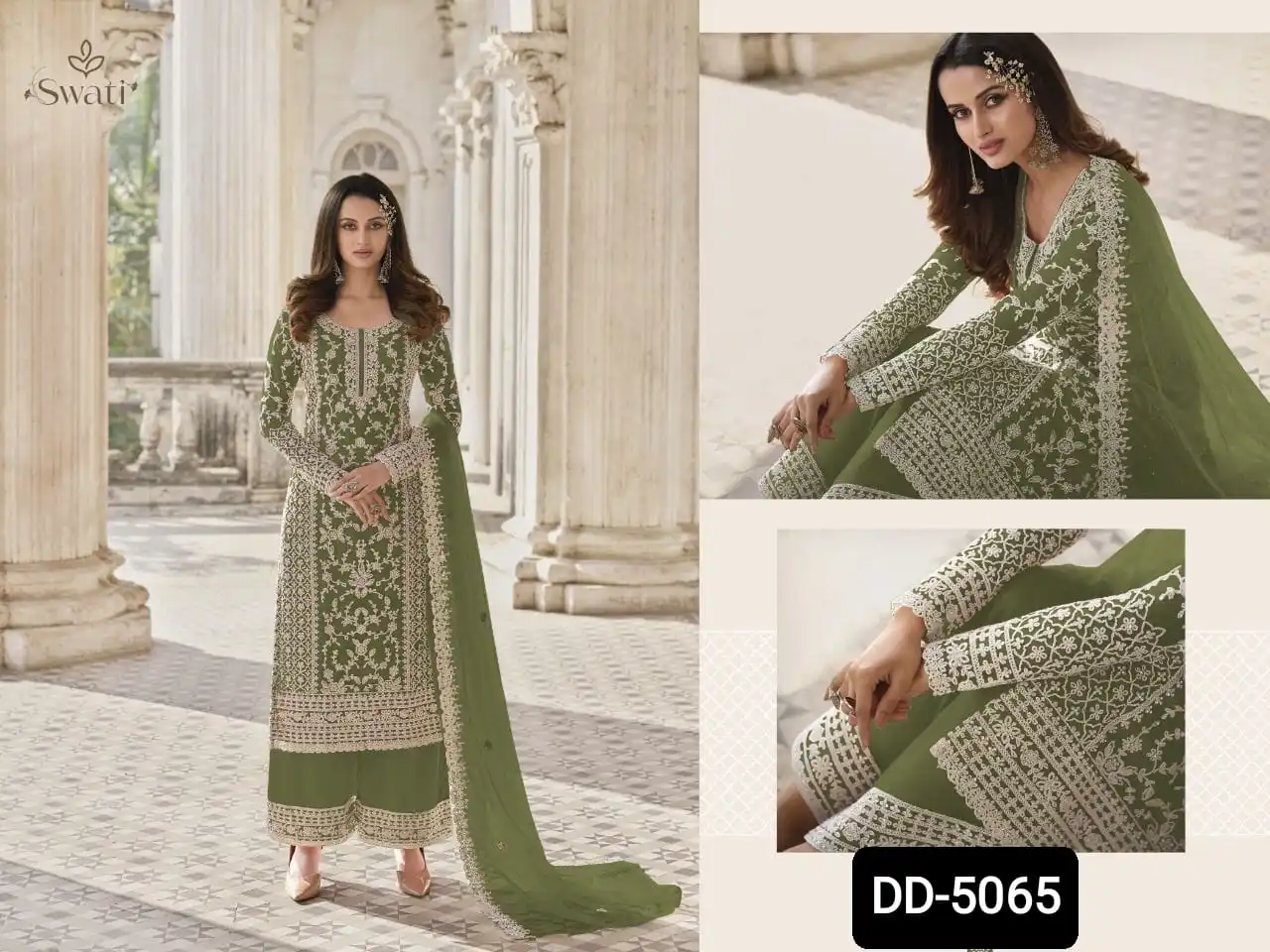Indian Designer Wear Butterfly Net Material with Embroidery Work Salwar KAmeez Suit with Fancy Dupatta Set for Women Wear Dress