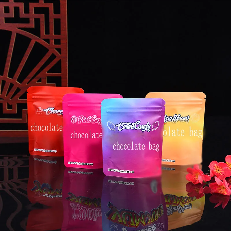 High Quality Matte Aluminum Foil Stand Up Zipper Pouch Candy Peanut Chocolate Bar Packaging Chocolate Bags
