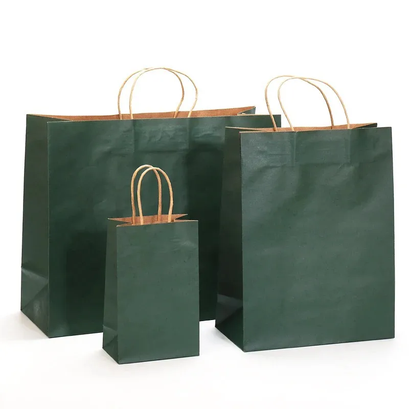 Full Certificates High Quality Custom Logo Kraft Recycled Paper Shopping Gift Bag