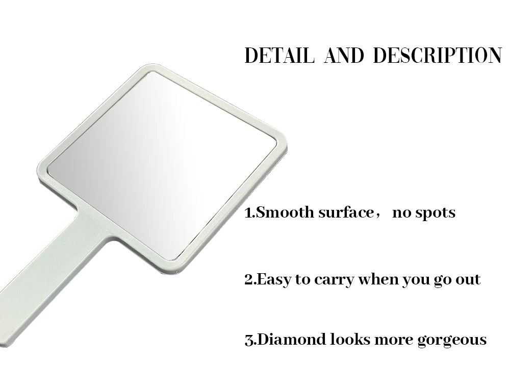 Free Logo Makeup Mirror Custom Logo Private Label Hand Pocket Mirror Wholesale ABS Plastic Hand Makeup Mirror
