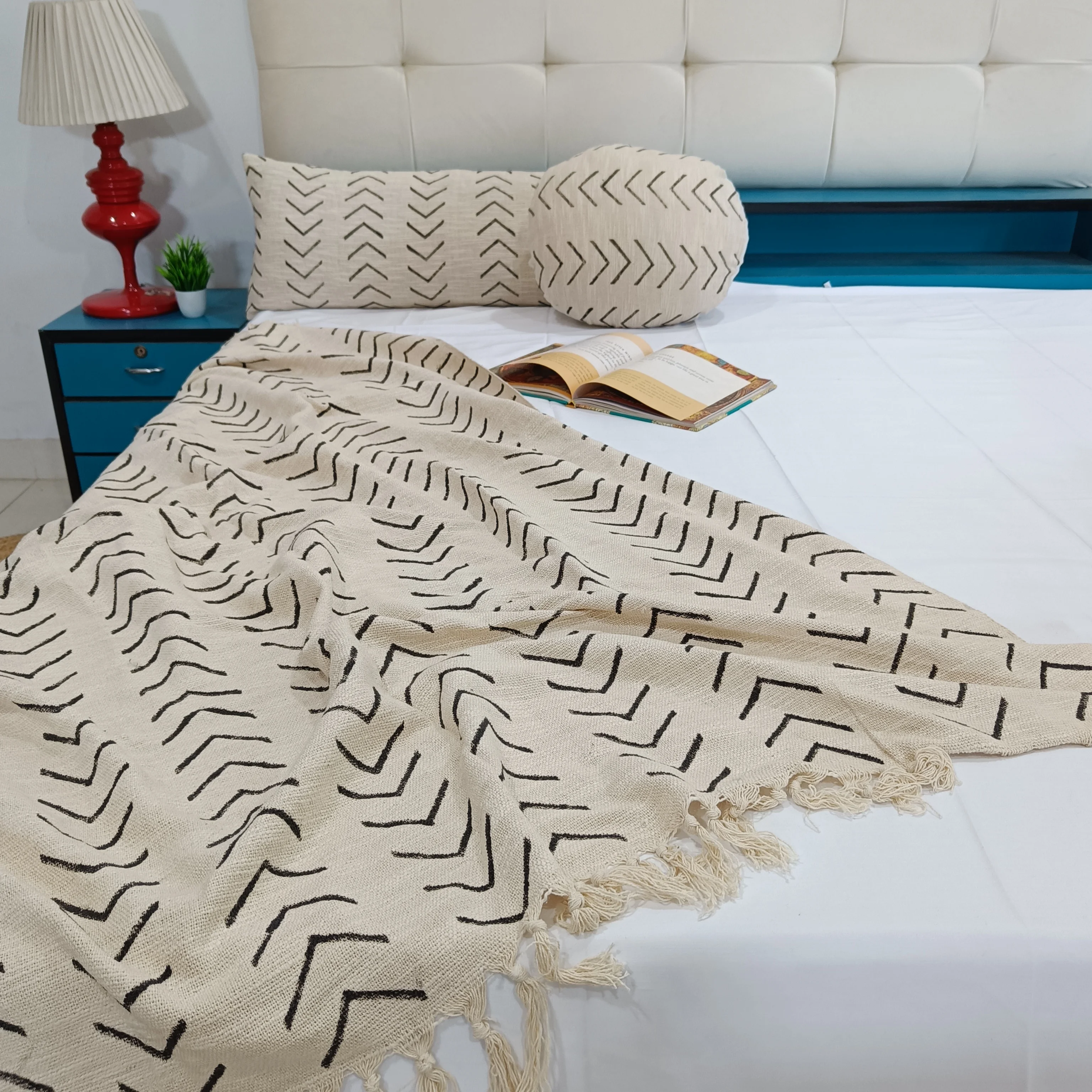 Beautiful Handcrafted Mud cloth Throw Blanket Stylish Multiple Pattern Sofa Home Decor Multi Design Multi Pattern Throw Blanket