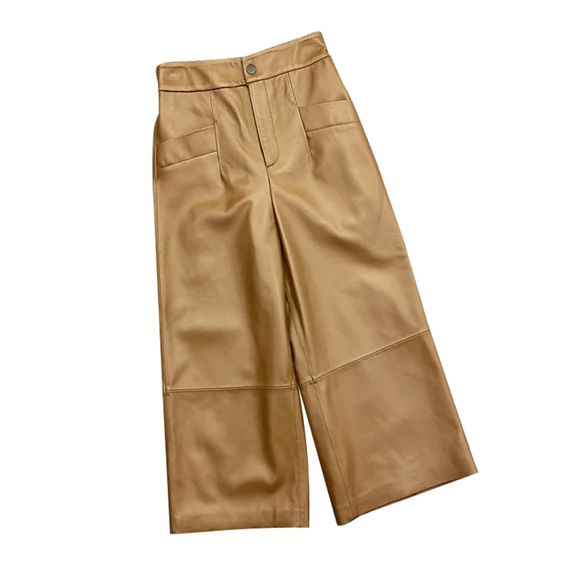 Leather New Design Custom Casual Stacked Leggings Yoga Sexy Leather Flare Leggings Casual  Leather pants