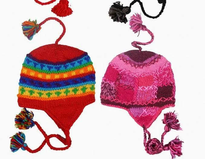 Woolen Knitted Earflap Caps Winter Jersey Fabric Type Hat