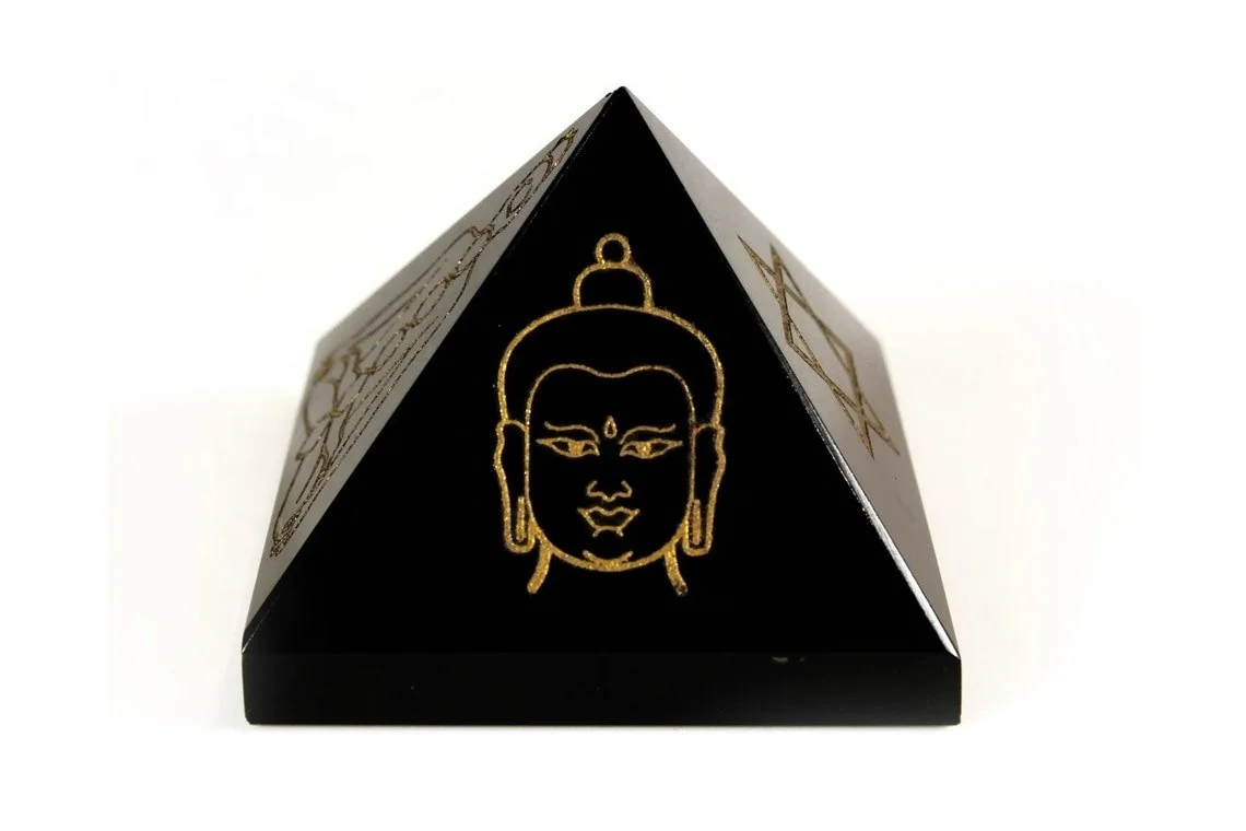 New Design Wholesale Premium Quality Natural Black Tourmaline Carved Buddha Pyramid For Gift & Healing Product From India