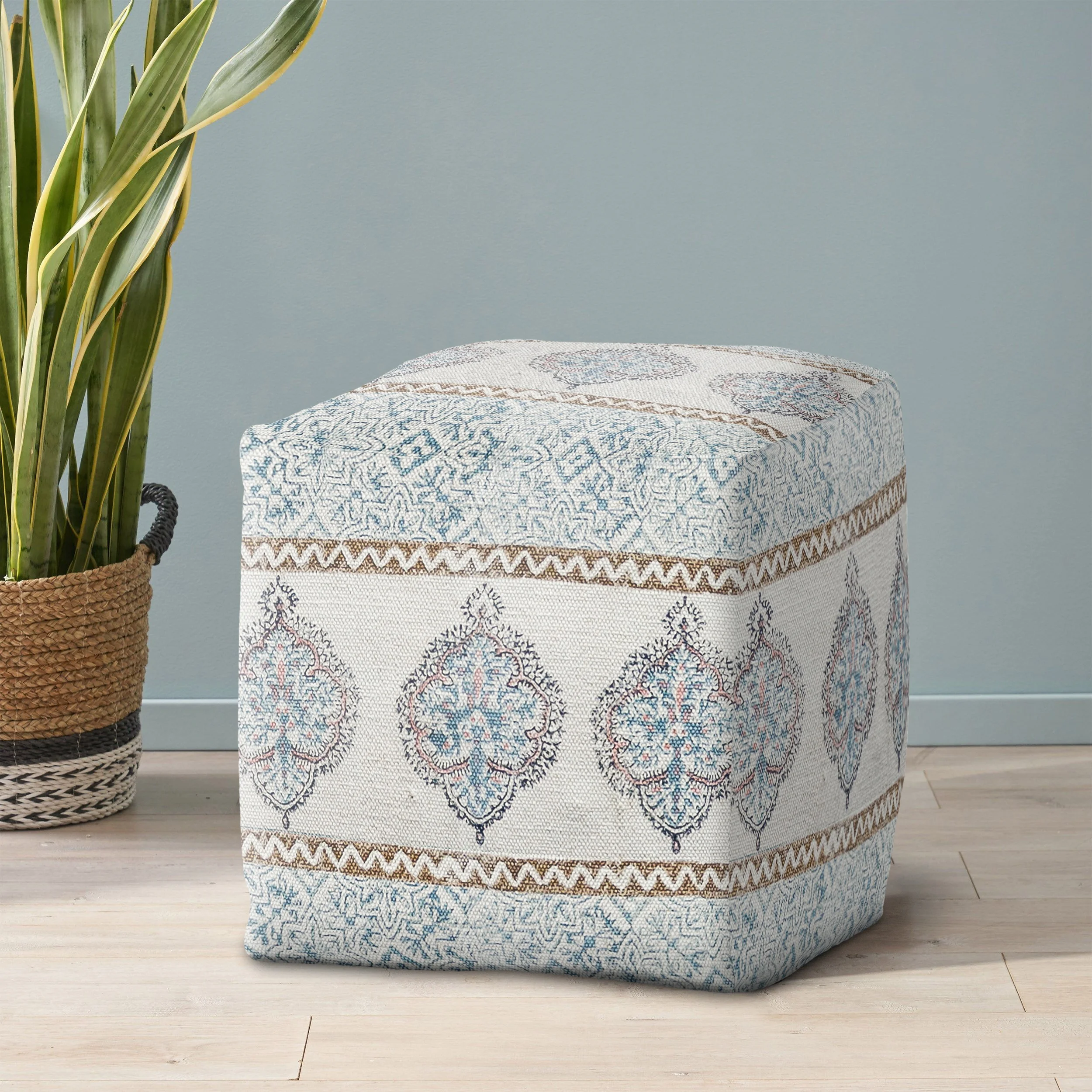 Home Decor  Pouf Customize Pouf Block Print Pouf  Hand made pouffe Square Shape Pattern 100% Cotton